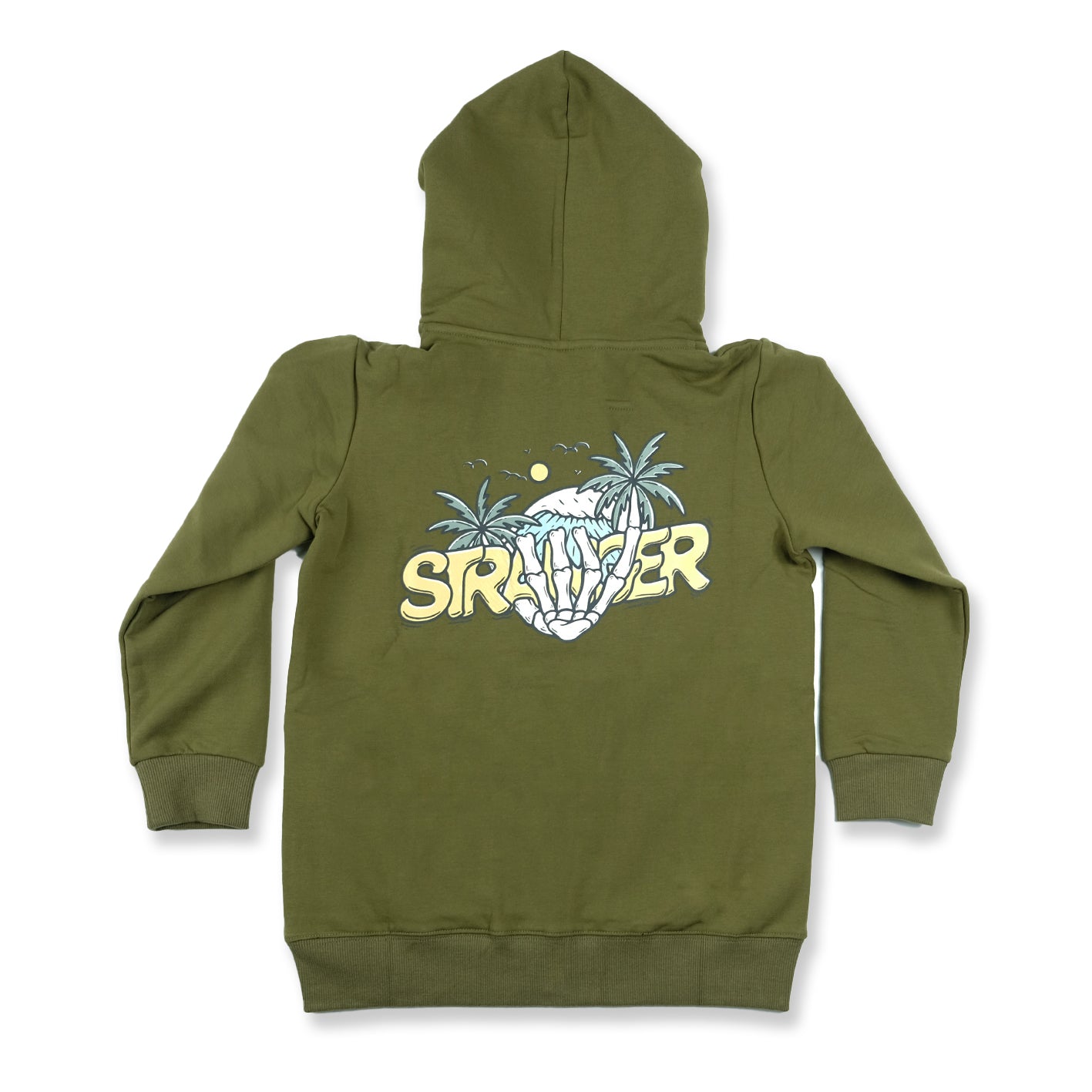 Skull Hand Zip Hood Pesto Green