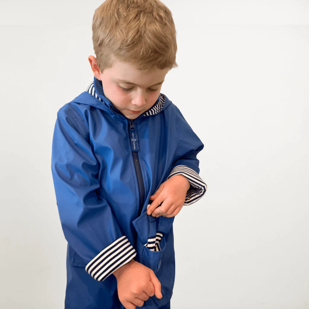 Blue Zip Unisex Raincoat