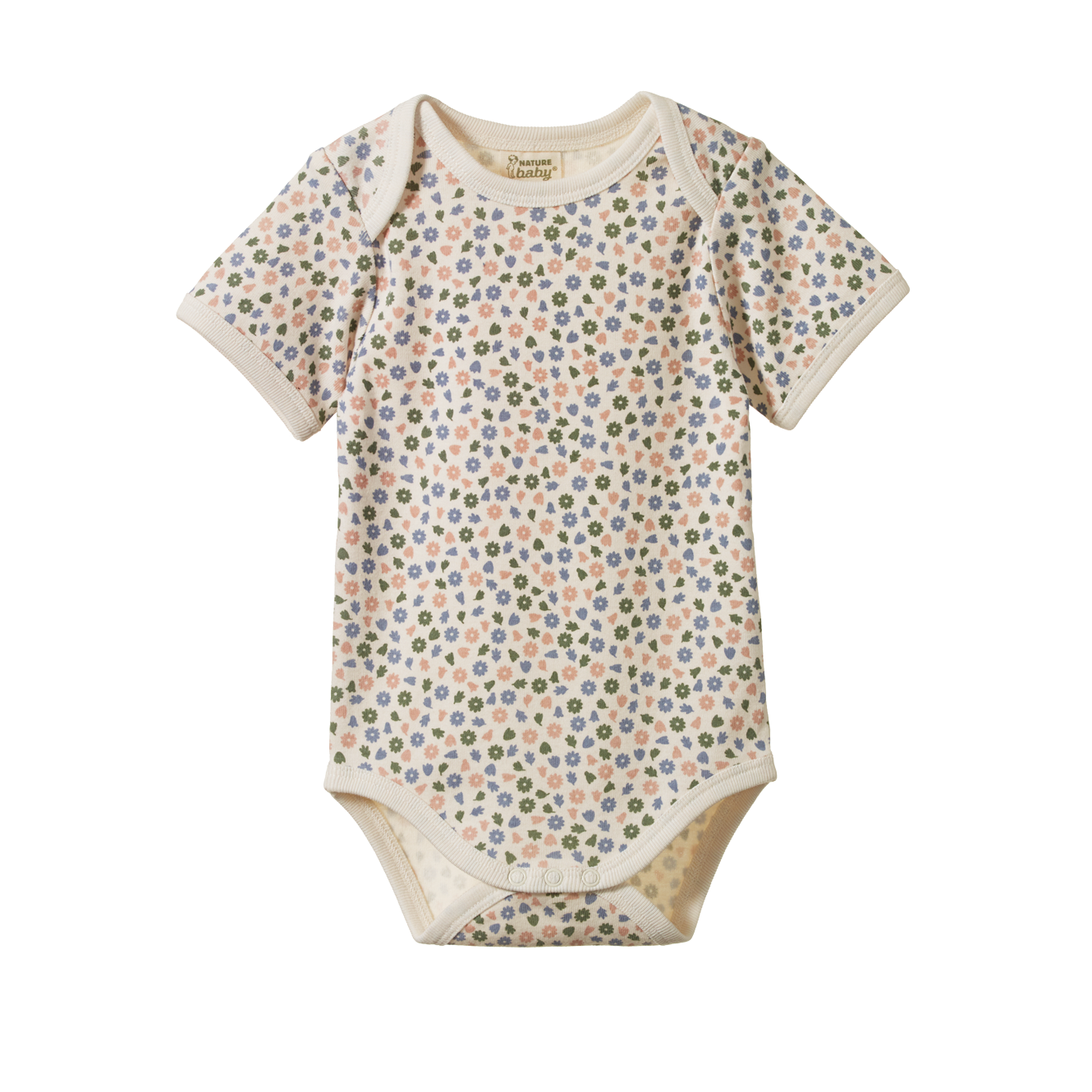 Cotton Short Sleeve Bodysuit Chamomile Blooms