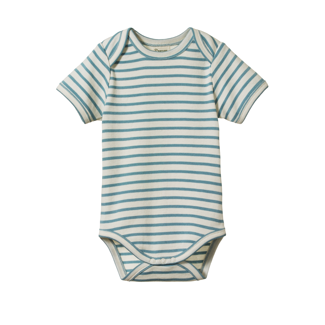 Cotton Short Sleeve Bodysuit Mineral Sailor Stripe