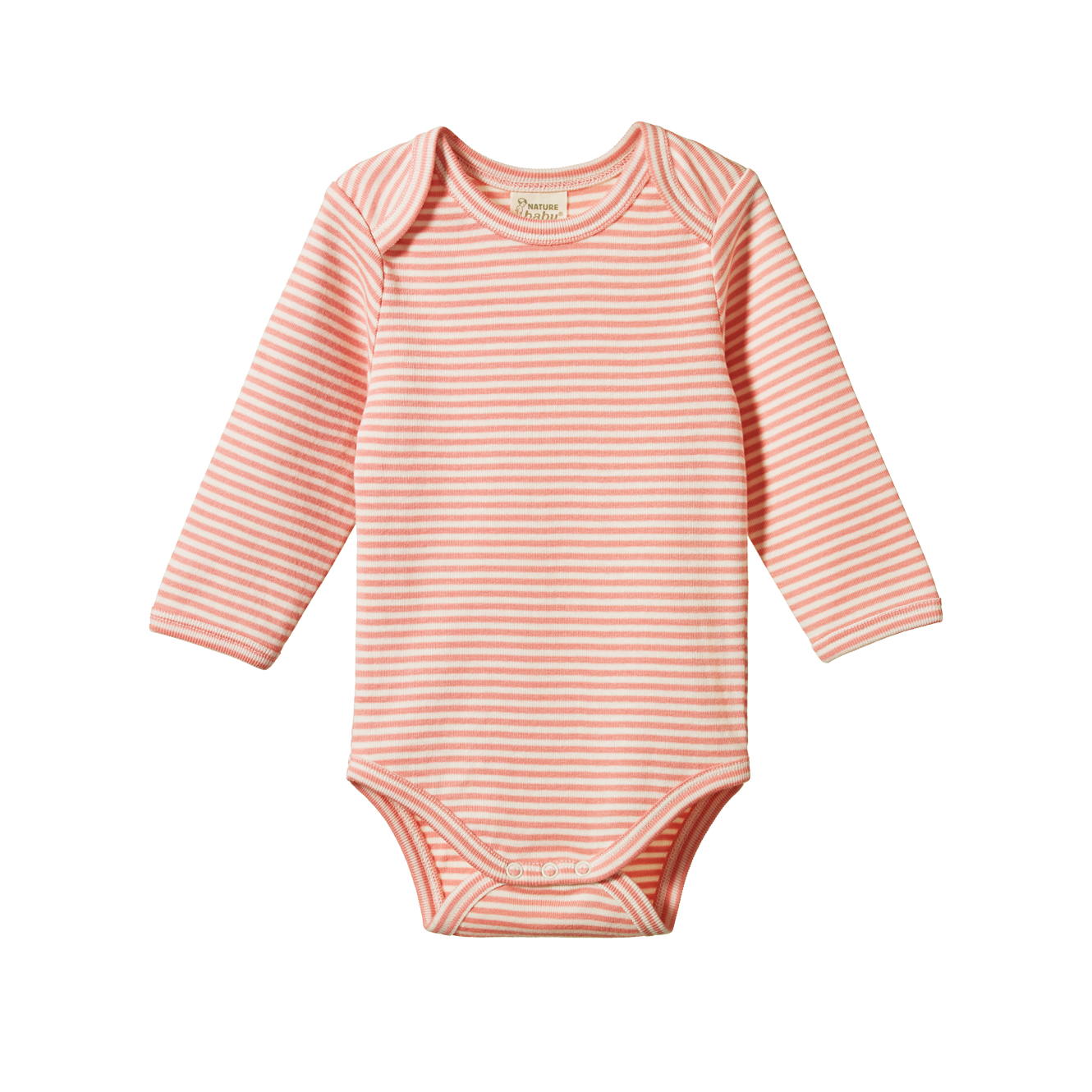Cotton Long Sleeve Bodysuit Peony Stripe