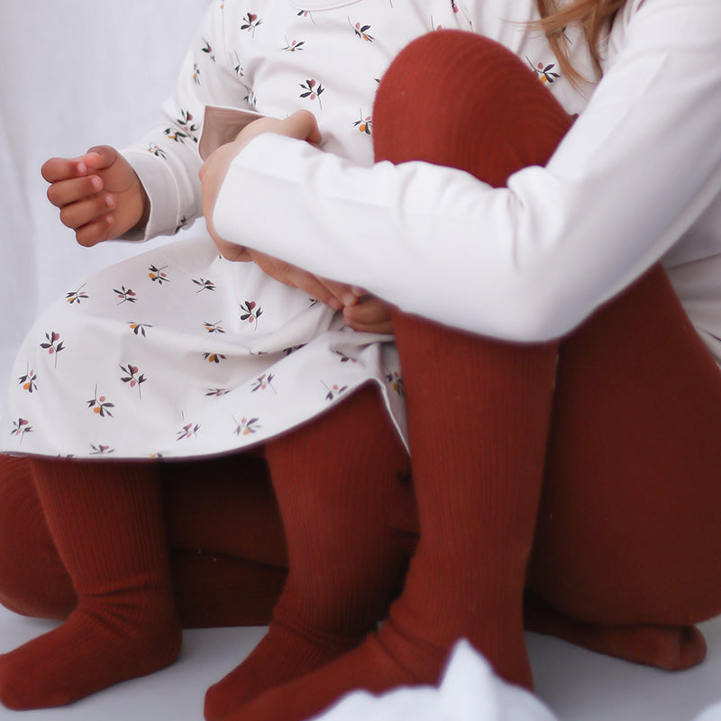 Rib Stockings - Rust