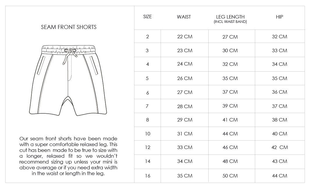 Shorts Front Seam Blue