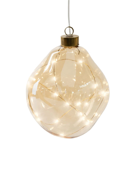 Hanging Glass Champagne Orb 15cm