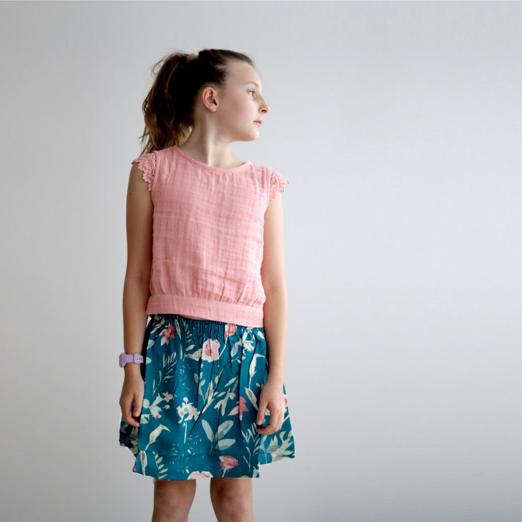 Evie Skirt - Green Leavings