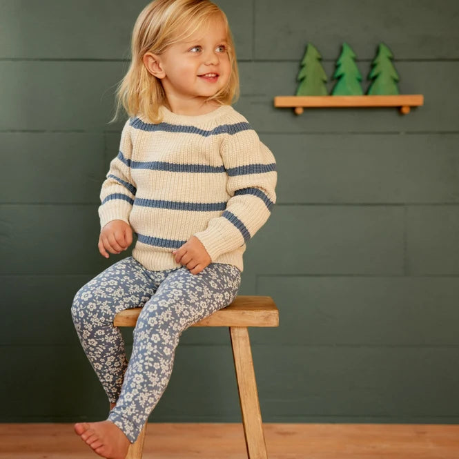 Billy Jumper Oatmeal Marl & Sky Blue Stripe