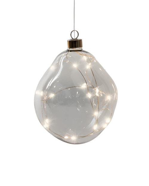 Hanging Glass Smokey Grey Orb 12cm