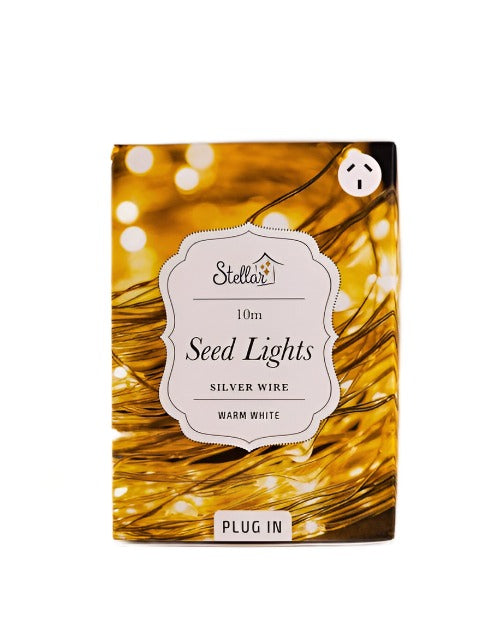 10m Silver Seed Lights - Plug In