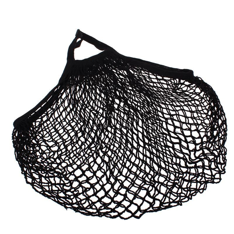 Short Handled String Black Bag