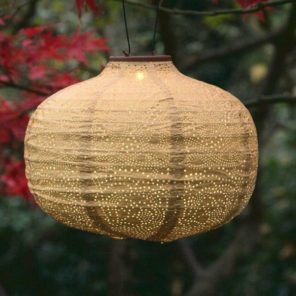 Solar Lantern Yellow Pumpkin