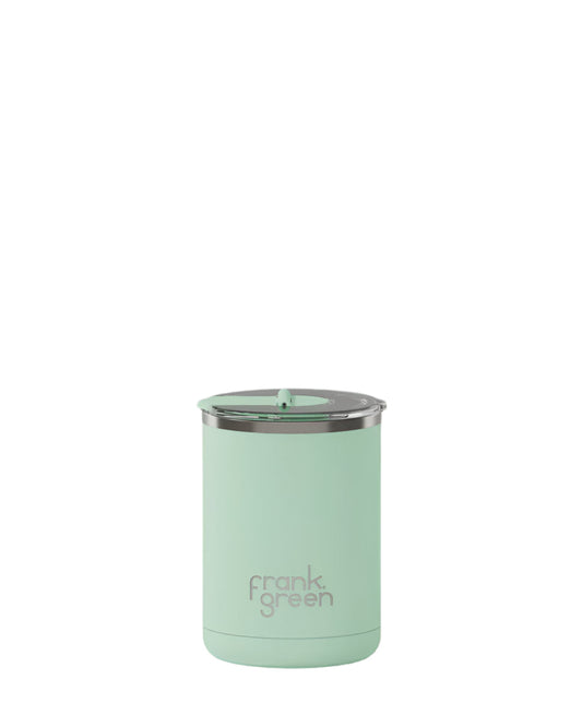 Ceramic Coffee Cup w Hinged Lid Mint Gelato