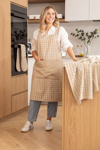Hemingway Cross Back Apron Taupe