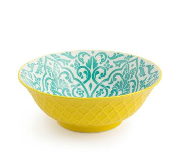 Ramen Bowl Yellow & Blue Geometric