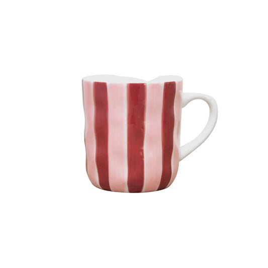 Mug Pink & Burgundy Stripe
