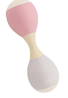 Wooden Maracas Rattle Pink/Grey