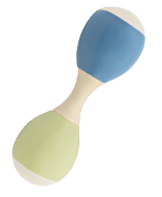 Wooden Maracas Rattle Blue/Green