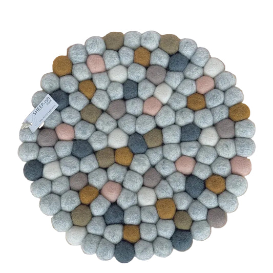 Felt Ball Pot Stands Earthy Multi 26cm