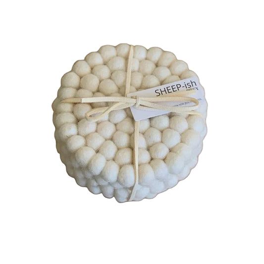 Felt Ball Coasters Natural