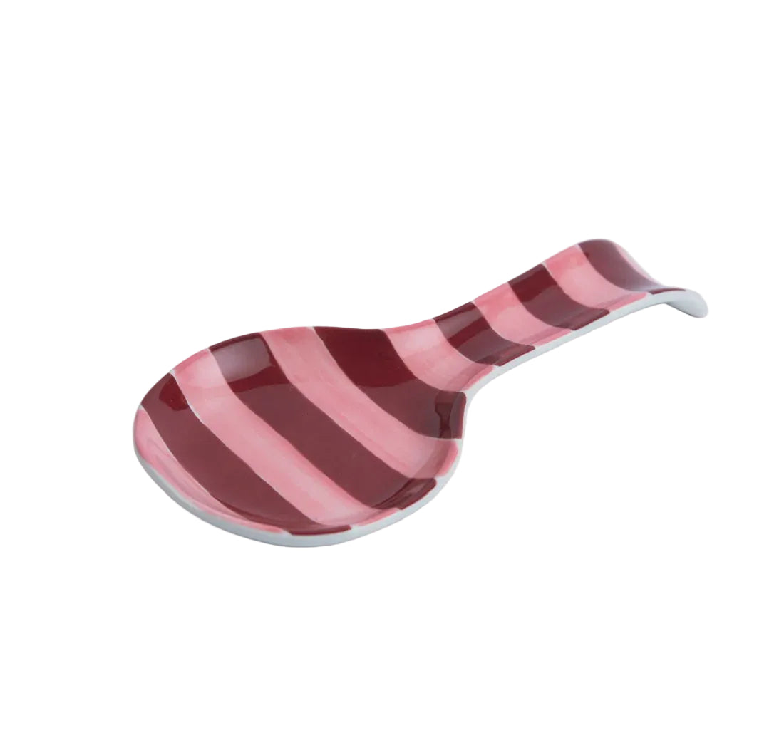 Spoon Rest Pink & Burgundy Stripe