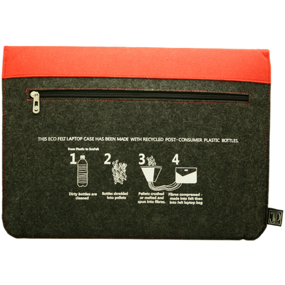 EcoFelt Laptop Sleeve Bag Red & Grey