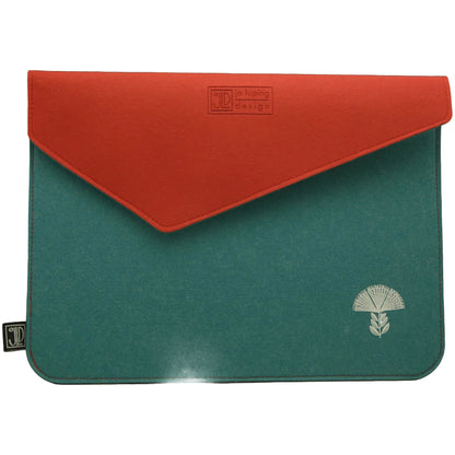 EcoFelt Laptop Sleeve Bag Teal & Red