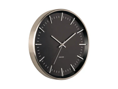 Raised Batons Clock Silver