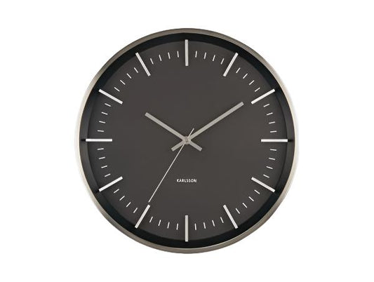 Raised Batons Clock Silver