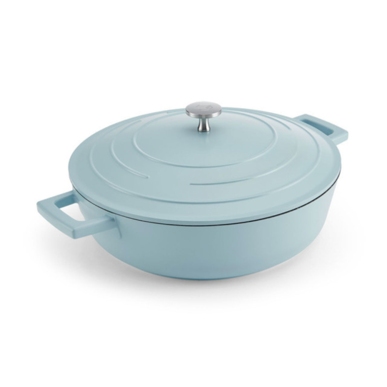 MC Cast Aluminium Shallow Casserole Dish 4L Pastel Blue