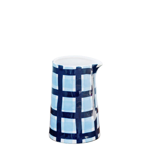 Milk Jug Navy & Blue Gingham