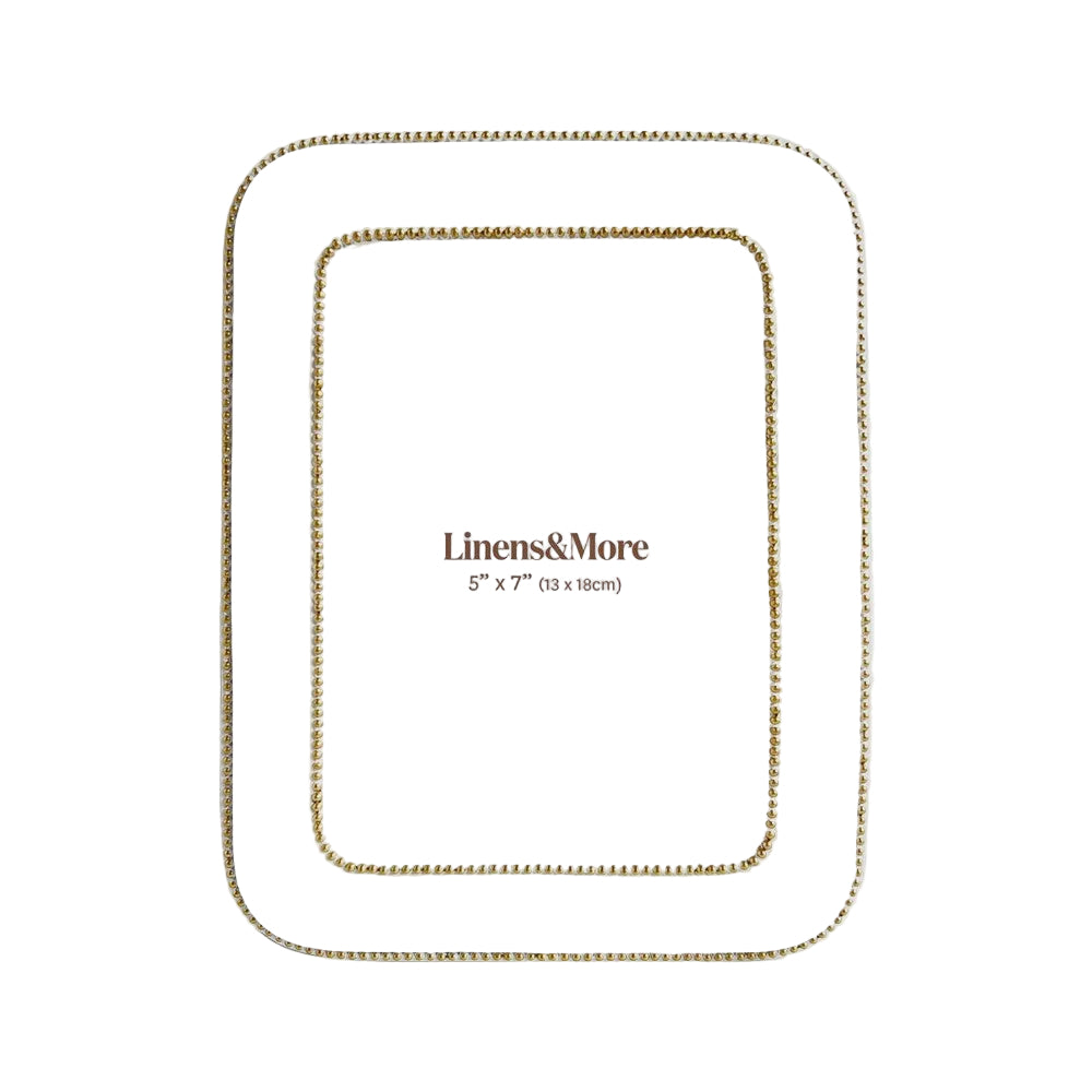 Photo Frame White & Gold 5x7