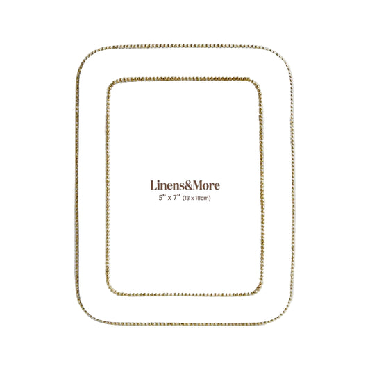 Photo Frame White & Gold 5x7