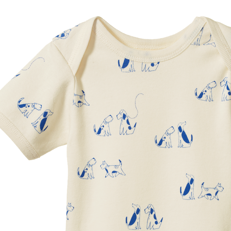 Short Sleeve Bodysuit Dog Walk