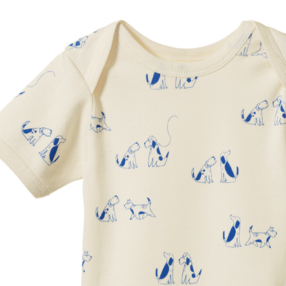 Short Sleeve Bodysuit Dog Walk