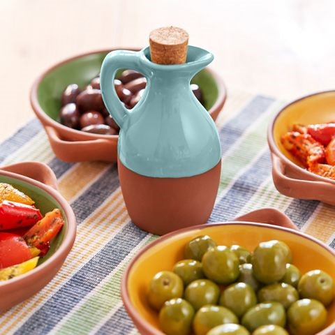 Sintra Glazed Terracotta Oil Drizzler Duck Egg