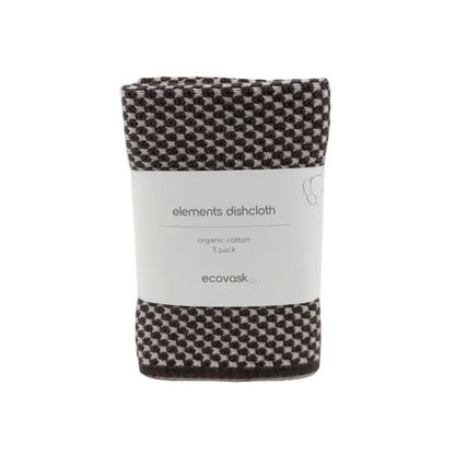 Elements Dish Cloths 3pk Kiwi Chocolate