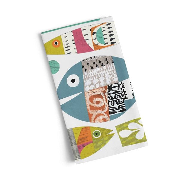 Cotton Tea Towel Fish School