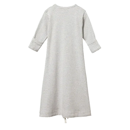 Sleeping Gown Grey Marl Stripe
