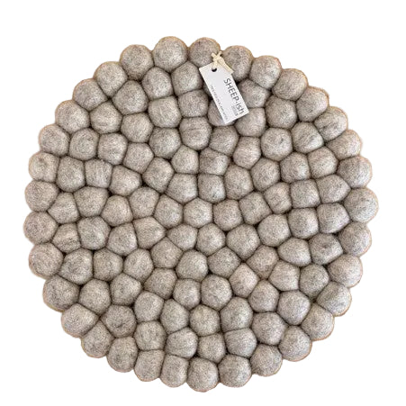 Felt Ball Pot Stands Oat 26cm