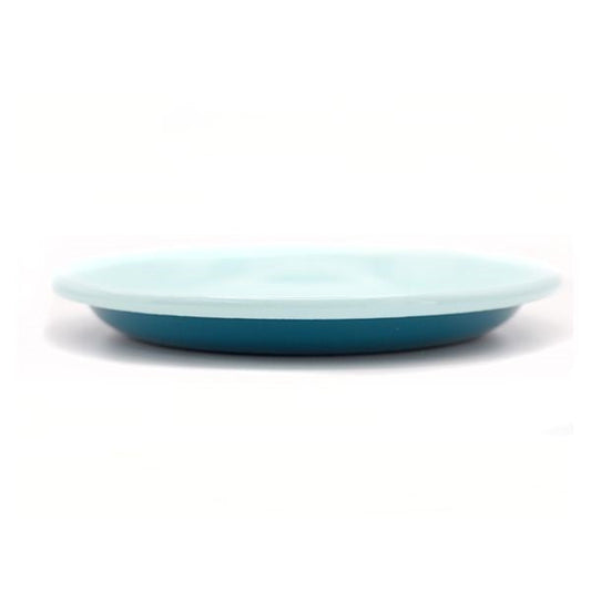 Enamel Plate 20cm - Turquoise & Aqua