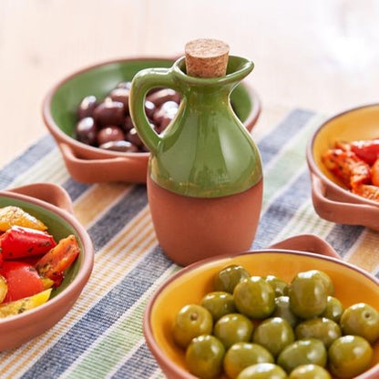 Sintra Glazed Terracotta Oil Drizzler Green
