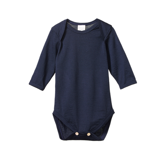 Merino Long Sleeve Bodysuit Navy