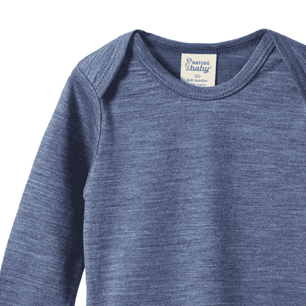 Merino Long Sleeve Bodysuit Indigo Marl
