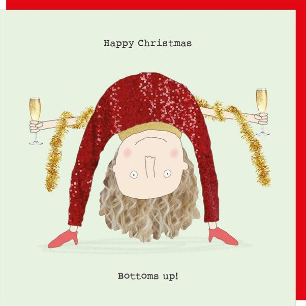 Card Bottoms Up Xmas