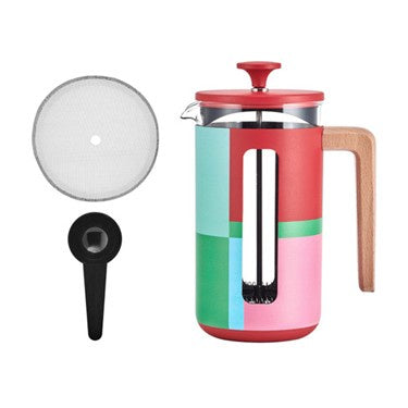 Pisa Cafetiere Block Wood Handle 1L/8c