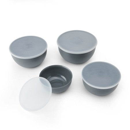 Meal Prep Bowls Set 4 w Lids Charcoal Grey