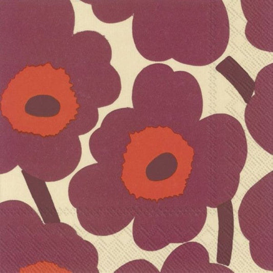 Luncheon Unikko Cream Bordeaux