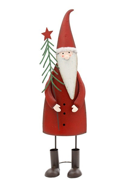 Metal Santa w Tree Large