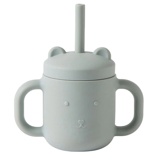 Henny Silicone Sippy Cup with Straw Steele