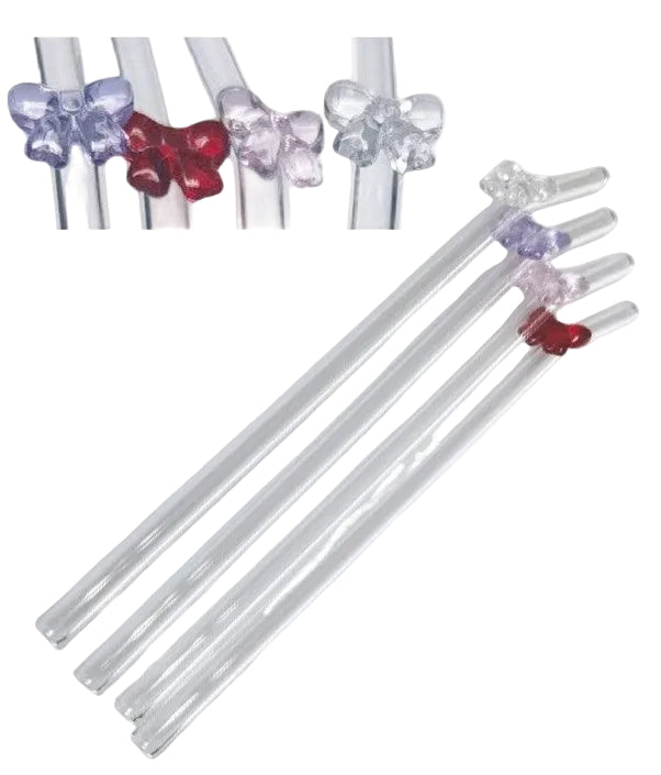 Kaya Bow Glass Straws Multicolour