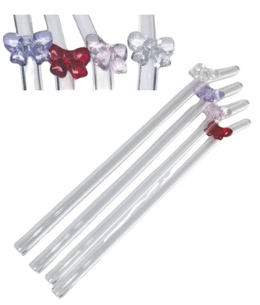 Kaya Bow Glass Straws Multicolour